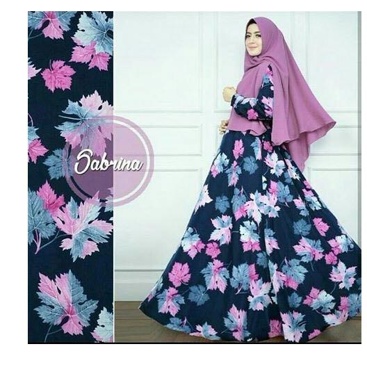 Baju Muslim Syar'i Bahan Monalisa - Busana Muslim Wanita Modern - Motif Bunga