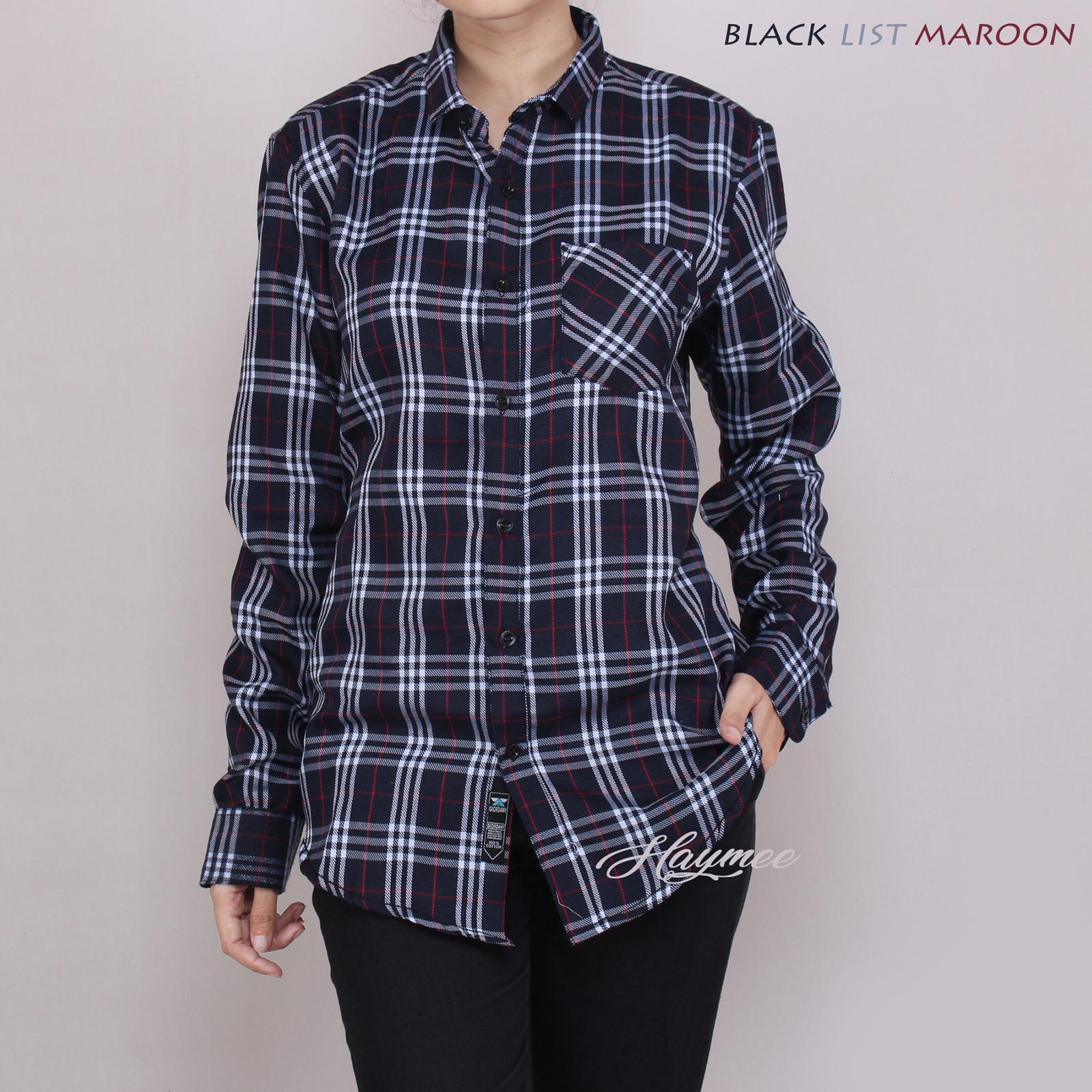 Haymeestore Kemeja Flanel Wanita Lengan Panjang Exclusive Baju Kemeja Flannel Cowok Kerja Kantoran Formal Kemeja Distro