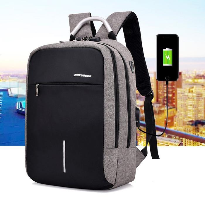 Tas Ransel Laptop Anti Maling Theft Smart Backpack USB Charger