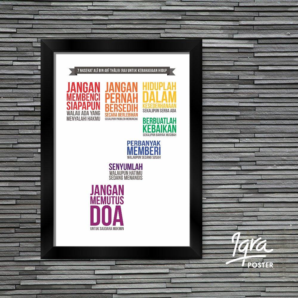 Poster Motivasi Islami - 7 Nasehat Imam Ali 1 - Hiasan Dinding Pigura Frame A4 di lapak Iqra Poster iqraposter