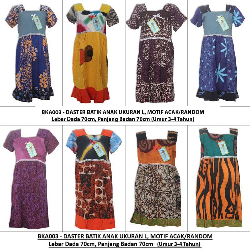 DASTER ANAK BATIK / BAJU TIDUR ANAK UKURAN L USIA 3-4 TAHUN (BKA003-C)