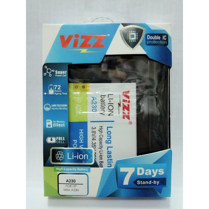 Baterai Batt Batre Battery Double Power Vizz Mito A230 Kapasitas 2000 Mah