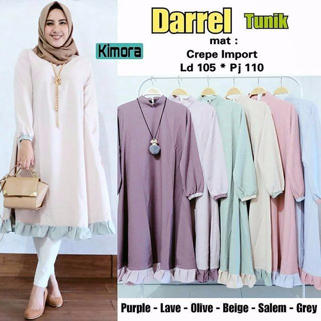Baju Wanita Atasan Wanita Baju Gamis Darrel Tunik