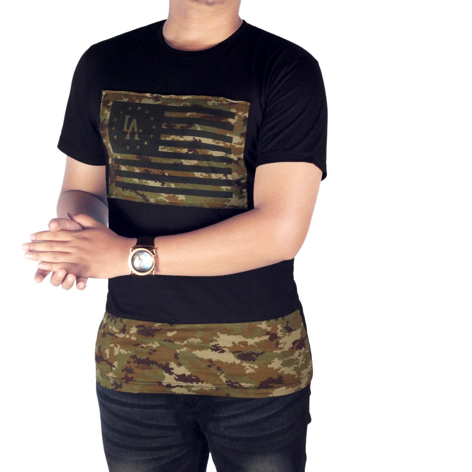 Dgm_Fashion1 Kaos Distro Hitam Army Combinasi/ Baju Kaos Distro Hitam Polos/ Kaos Anak Motor/Kaos Retro/ Kaos Hitam Polos/Baju YOUNG LEX/Kaos Polos/Kaos Oblong/Kaos Distro/Kaos Casual/Kaos Hitam/Kaos Raglan/T-Shirt Man NX 5635