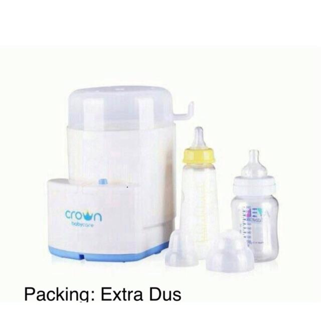 Crown 3 Bottles Electric Steam Sterilizer / Steriliser CR168 - Mesin Steril 3 Botol Susu Bayi Variasi BIRU