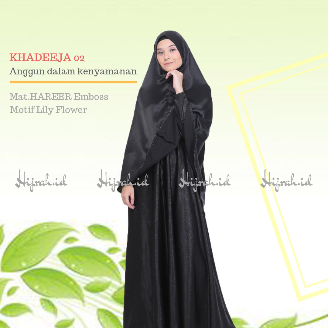 Gamis Syari Jetblack Premium Hareer Emboss Exclusive