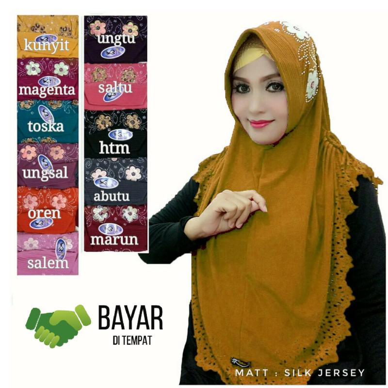 Faimstore Hijab Jilbab Instan SK Kepang Payet Kerudung Instan Payet Murah