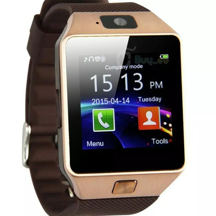 Smartwatch With Camera And Video / Jam Tangan Hp / Jam Ber Kamera / Jam Bisa Telp (Gold)