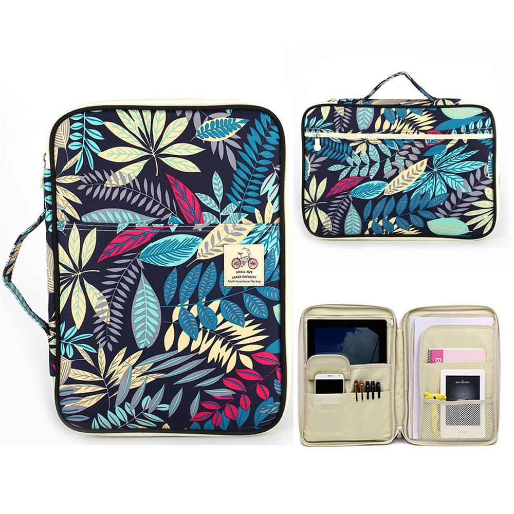 NiceEshopLarge Kapasitas A4 Tas Dokumen Portofolio Organizer Waterproof Travel Zipper Case untuk Ipads, Notebook, Pulpen, Dokumen-Intl