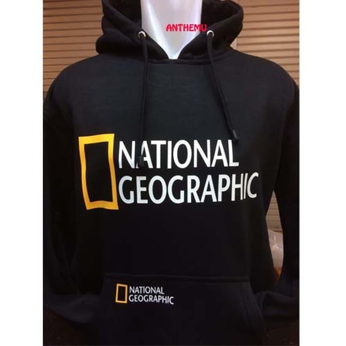 Hot Item!! HOODIE JAKET NATIONAL GEOGRAPHIC NATGEO HITAM BAWAH ROK MINI - ready stock
