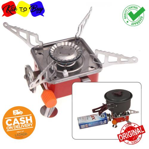 Klik to Buy Kompor Lipat Mini Portabel untuk Camping Portable Stove + Tas Kompor Mini - 1 Pcs
