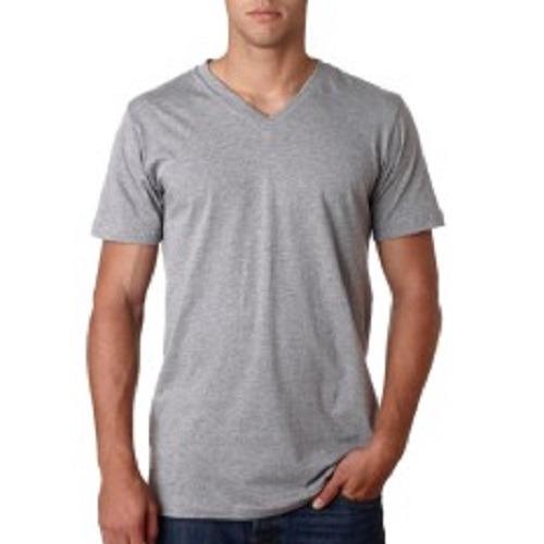 Kaos Pria Polos Murah / Tshirt Cowo V-Neck - Hitam-Putih-Abu Misty- Merah Cabe