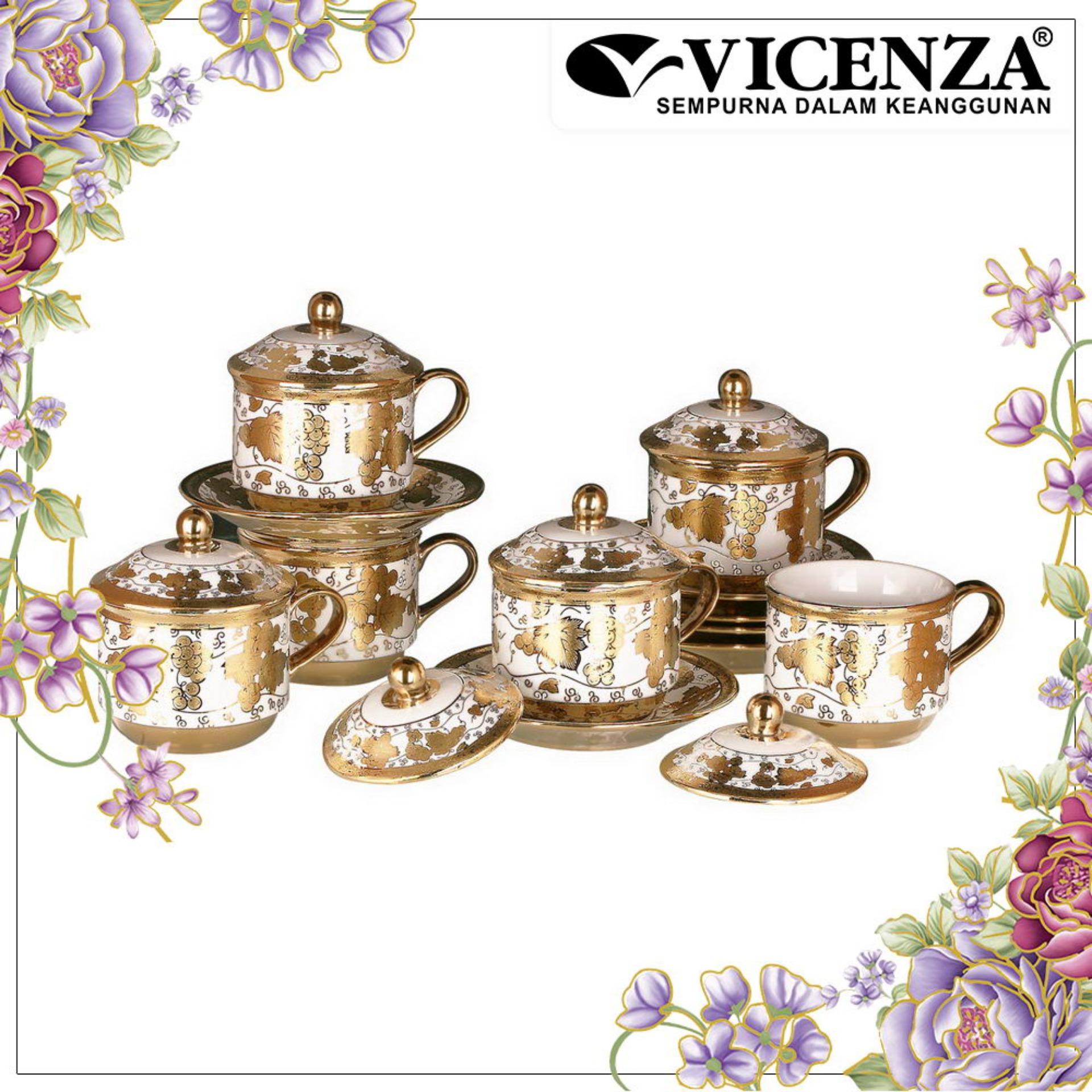 Vicenza TABLEWARE CRY85 (Cangkir dan Lepek dengan Tutup / Cup and Saucer, Tea Set with Cover)