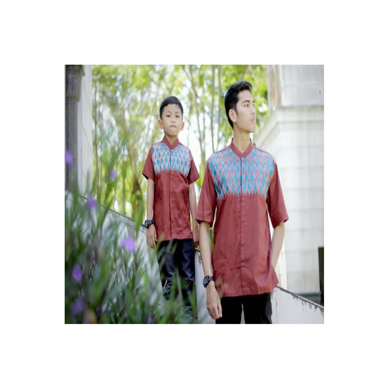 Couple Koko Ayah Anak Alharamain Warna Merah Bata Type B05