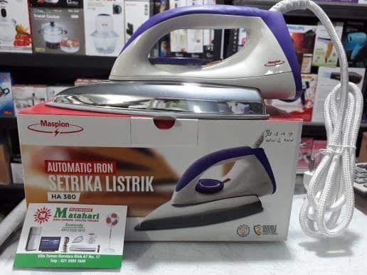 Setrika/Gosokan/Strika Maspion Alas ceramic HA 380 ||| alas setrika setrika philips uap otomatis robot wajah robotic maspion pakaian setrikaan meja setrika mini miyako