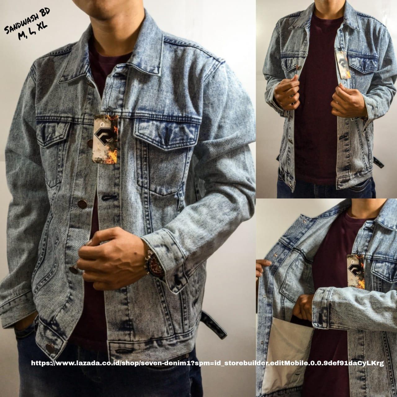 Jaket jeans pria /Sunwash/M L XL