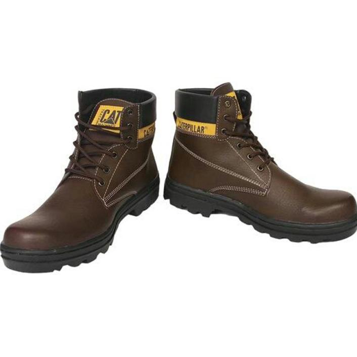 Caterpillar - Sepatu Safety Boots Pria Warna Coklat