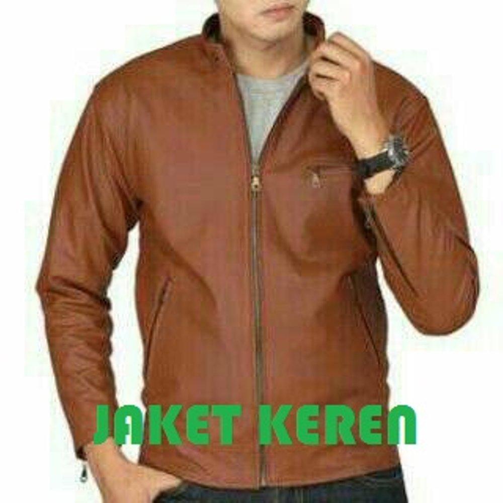 Jaket Semi Kulit Casual JK-69 coklat muda HARGA PROMO...!!! di lapak Grosir Jaket Kulit Garut grosirjaketkulitgarut