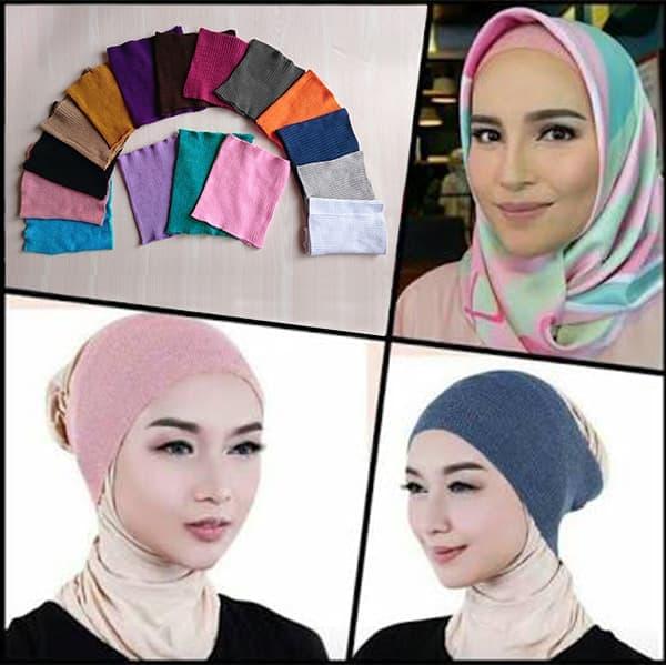 paket isi 3 : Ciput Inner Bandana Rajut - Aneka Warna
