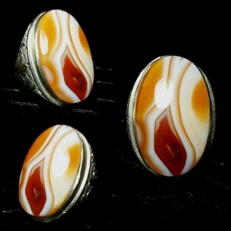 Batu Cincin Akik Sulaiman Motif Kantong Semar Mempesona