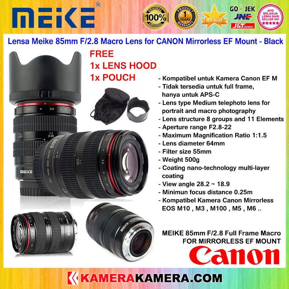 Lensa MEIKE 85mm f/2.8 Macro Lens For Canon Mirrorless EF Mount Full Frame + Filter UV 55mm