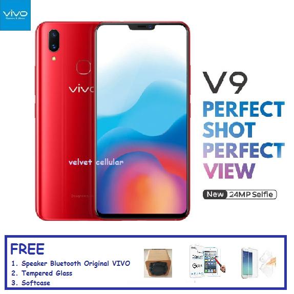 VIVO V9 [4/64GB] + Speaker Bluetooth Original VIVO, Tempered Glass, Softcase