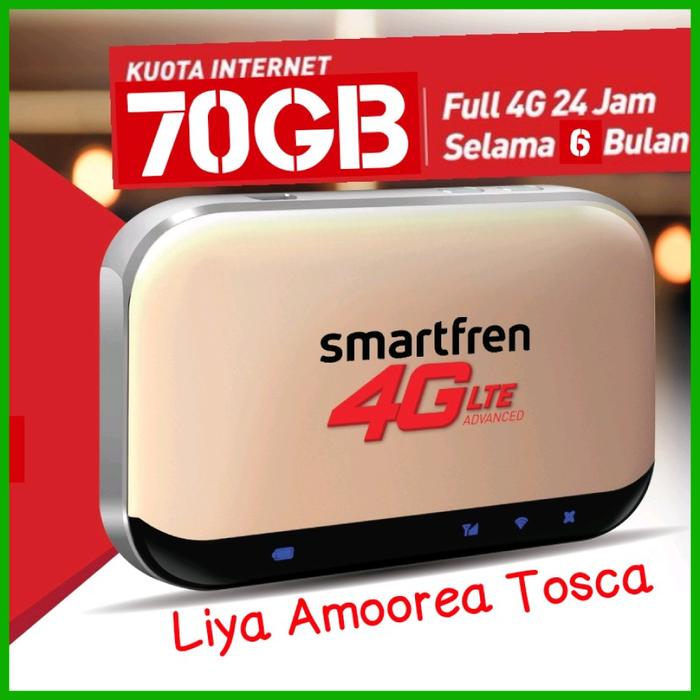 Promo: Mifi 4G Router Modem Wifi 4G Smartfren 4G Andromax M5 Free Kuota 70Gb - Emas - ready stock