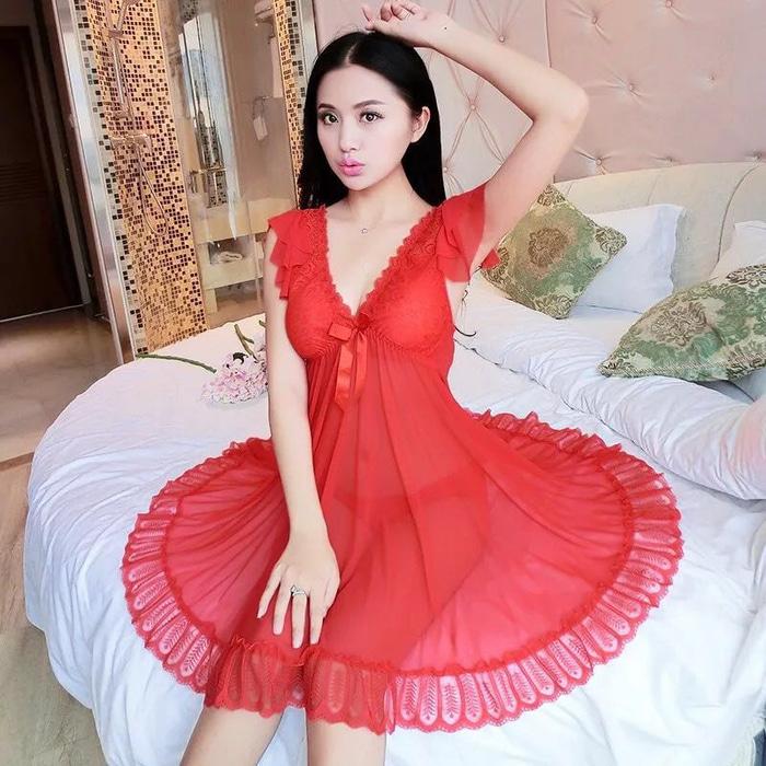 Baju Tidur Dewasa Lingerie 1228 Wanita Lingeri Transparan Seserahan