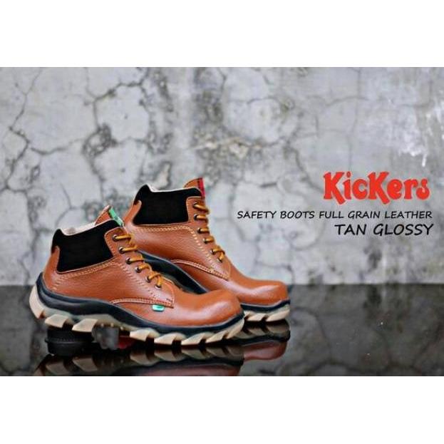 Sepatu Safety Boots Kickers Sol Karet Bams Untuk Kerja Hiking Touring