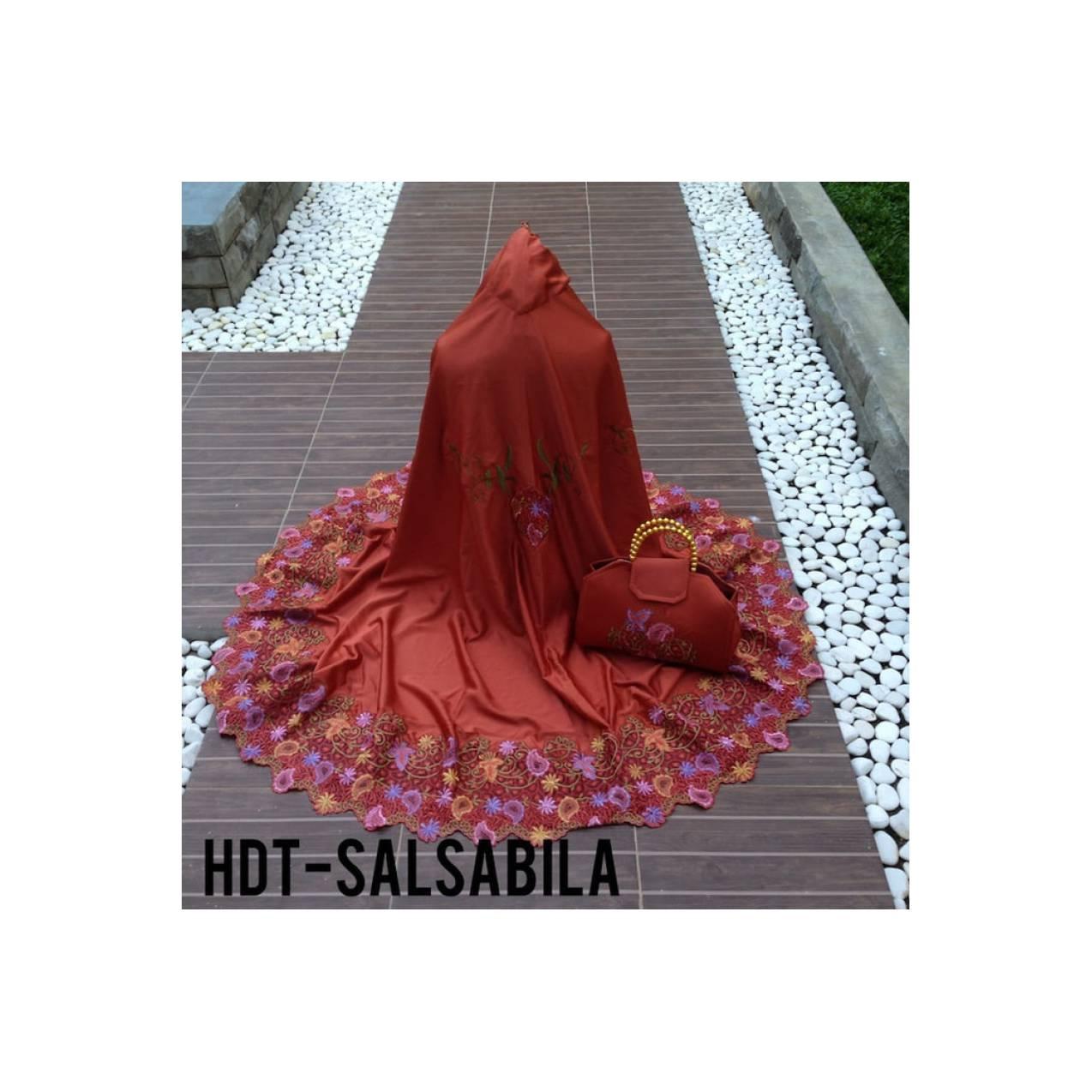 BMA - DISKON Mukena Satin Silk Bordir Salsabila Merah Bata
