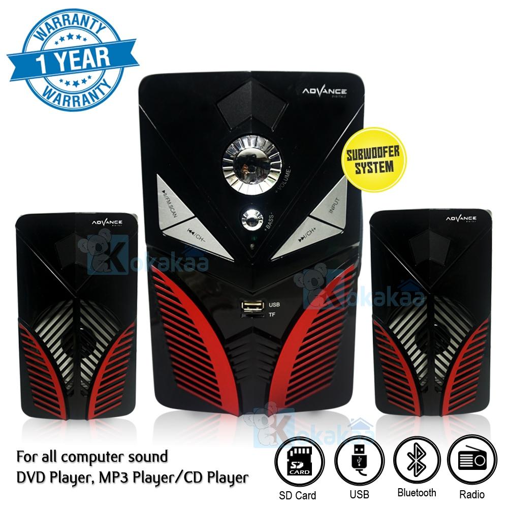 Advance Digital Portable Speaker 2.1 CH M160BTX Xtra Power Sound Subwoofer System + Bluetooth Rechargeable - Hitam