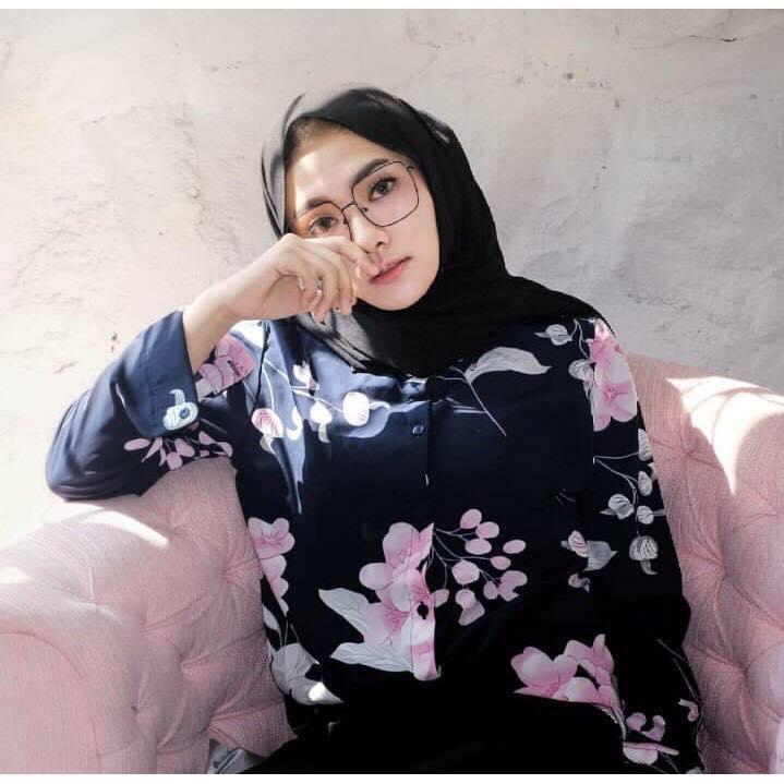 YAO YAO - DELOVA BLOUSE HITAM & NAVY PAKAIAN WANITA KEMEJA KANTOR FORMAL ALL SIZE