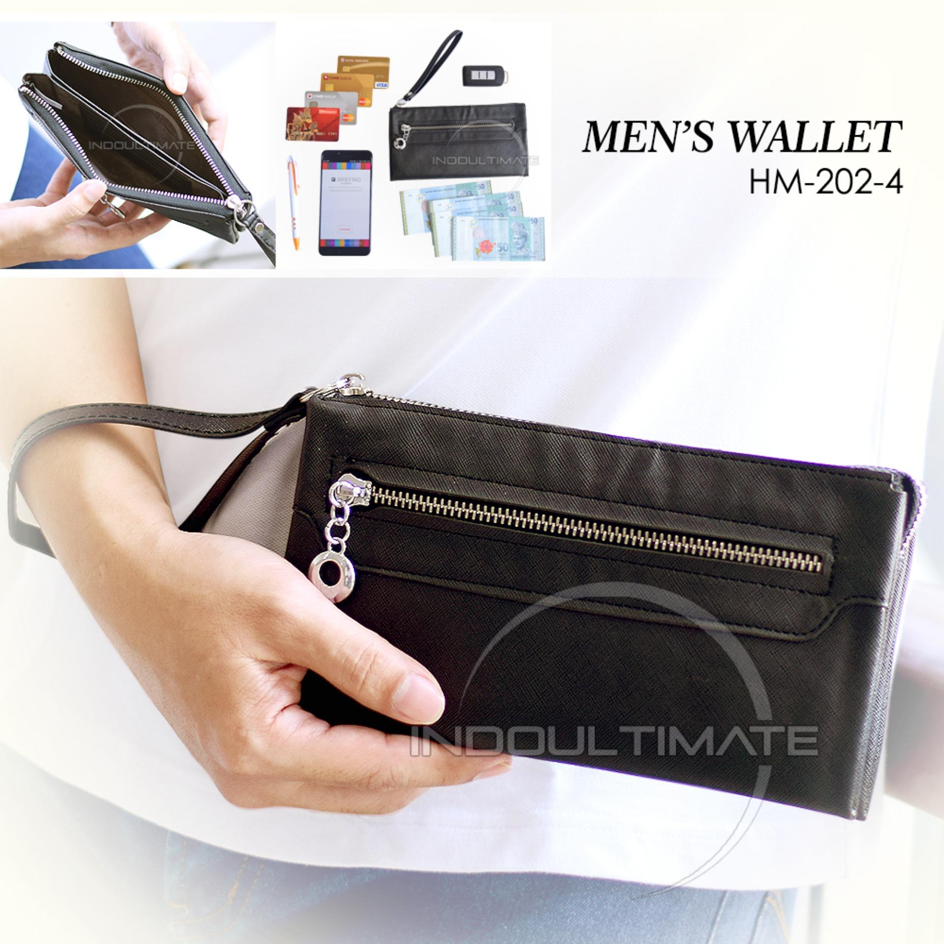 Ultimate Dompet Pria / Wanita HM-202-4 - Black / Dompet Cowok / Cewek Kartu ATM HP Panjang Kulit Import Murah Lucu