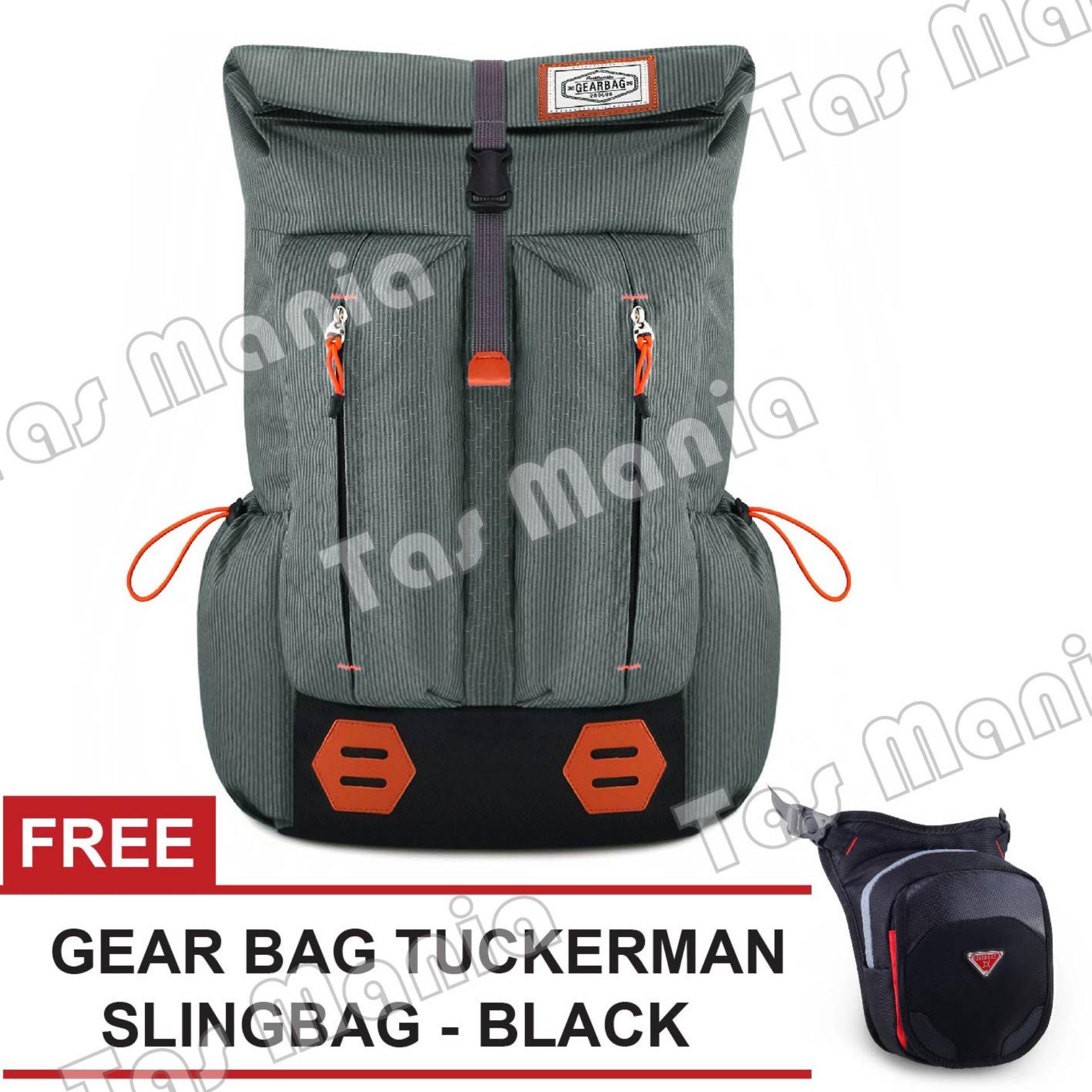 Tas Ransel Gear Bag Mount Everest CLR - Adventure Tas Laptop Backpack - GREY JB + FREE Tas Selempang Gear Bag X - Tuckerman Waist Bag Tas Pria Tas Kerja Tas Messenger Tas Slempang Tas Fashion Pria