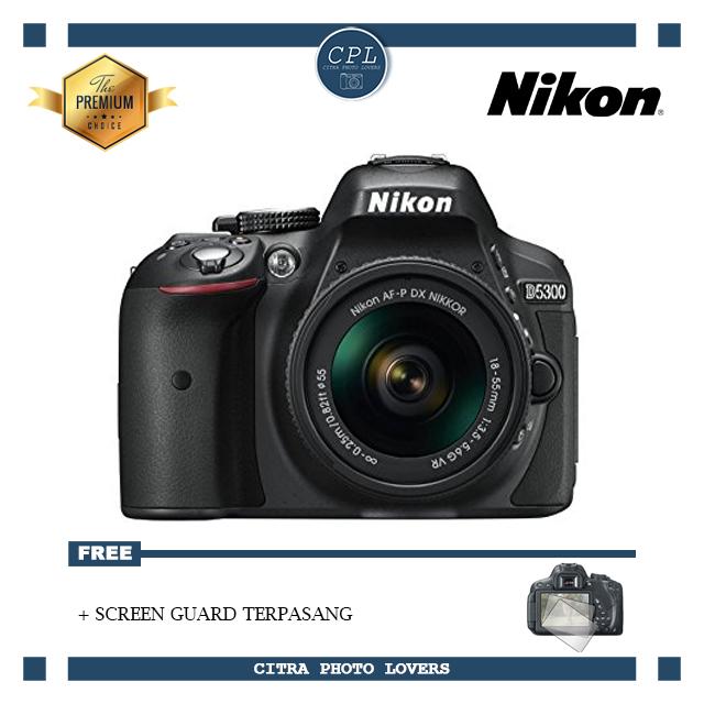 NIKON D5300 + AF-P DX NIKKOR 18-55mm f/3.5-5.6G VR Kit Lens WiFi - (Free Screenguard Terpasang)