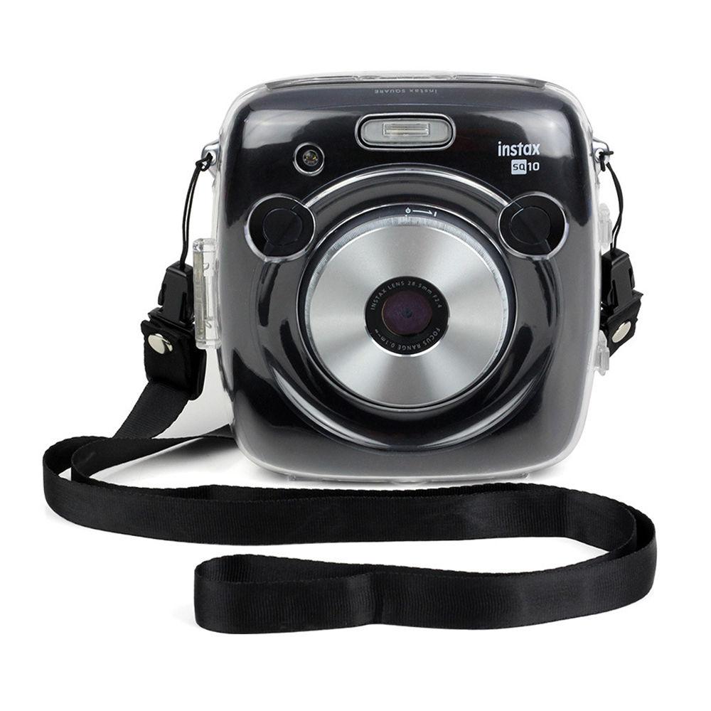 Untuk Fujifilm SQUARE SQ10 SQ 10 HYBRID Film Kamera Transparan Batal Hard Case Cover Bag Protector + Strap