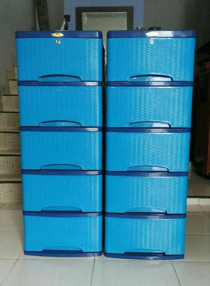 lemari plastik motif rotan 5 susun / container cabinet @ lemari plastik napolly pakaian gantung baju rovega murah 4 2 susun lion star napoly club