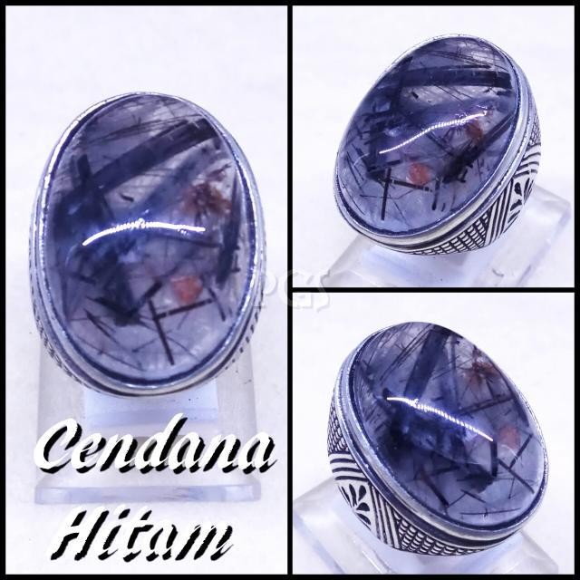 Diskon Promo Perhiasan Aksesoris CINCIN BATU AKIK CENDANA SERAT HITAM SUPER QUALITY Murah