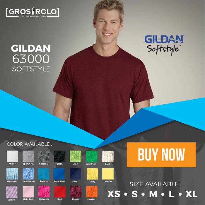 kaos polos gildan softstyle original murah jakarta