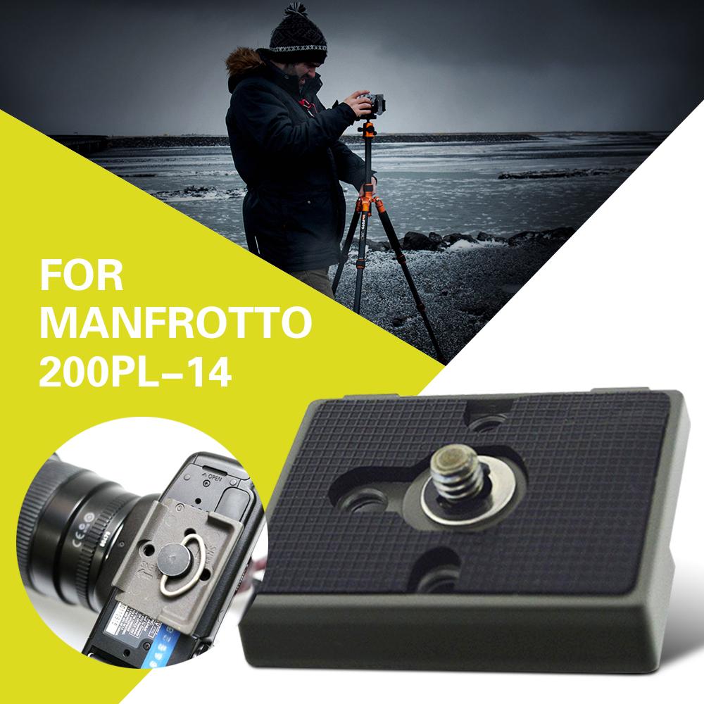 MagicWorldMall QR Plate Quick Release Plate Durable 1/4 Inch Screw Black DSLR Digital Camera for Manfrotto 200PL-14