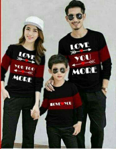 COUPLELOVER- SWEATER COUPLE FAMILY LOVEYOU MORE-BLACK FASHION STYLE 1 ANAK BAJU PASANGAN FASHION FAMILY BAJU KELU
ARGA (AYAH.IBU.ANAK)