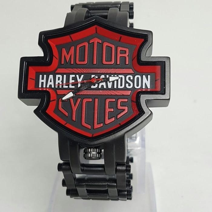 TALI HITAM - MERAH / Jam Tangan Pria Harley Davidson Limited Jam HD