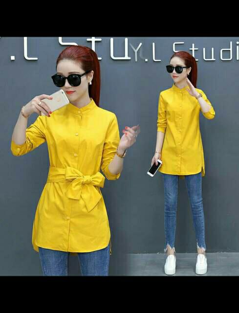 Baju Atasan Blouse Tunik Jenny Wanita - Emas, L / Atasan Wanita / Blouse /