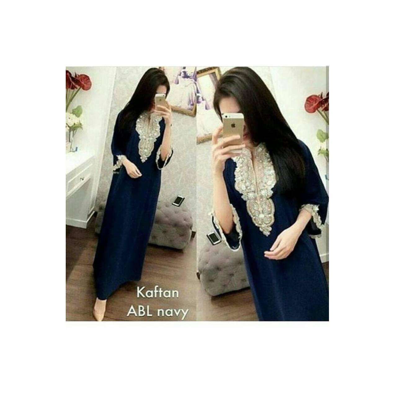 BAJU Kaftan dress KAFTAN ABL NAVY TERMURAH