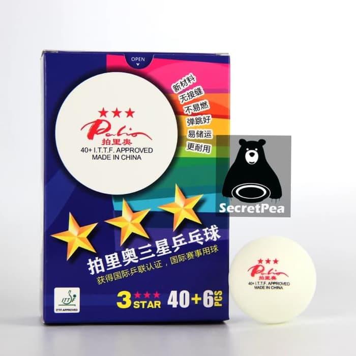 Palio 3* 40+ Bola Pingpong Tenis Meja Bintang 3 Isi 6 bola