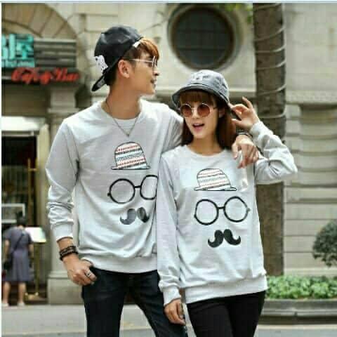 TJ.COLL - Kaos LENGAN PANJANG CP KACAMATA-HARGA SUDAH DAPAT 2KAOS = ( PRIA L-WANITA M) KAOS MURAH HARGA GROSIRAN Busana Pasangan Kaos Couple Kaos Oblong T-Shirt