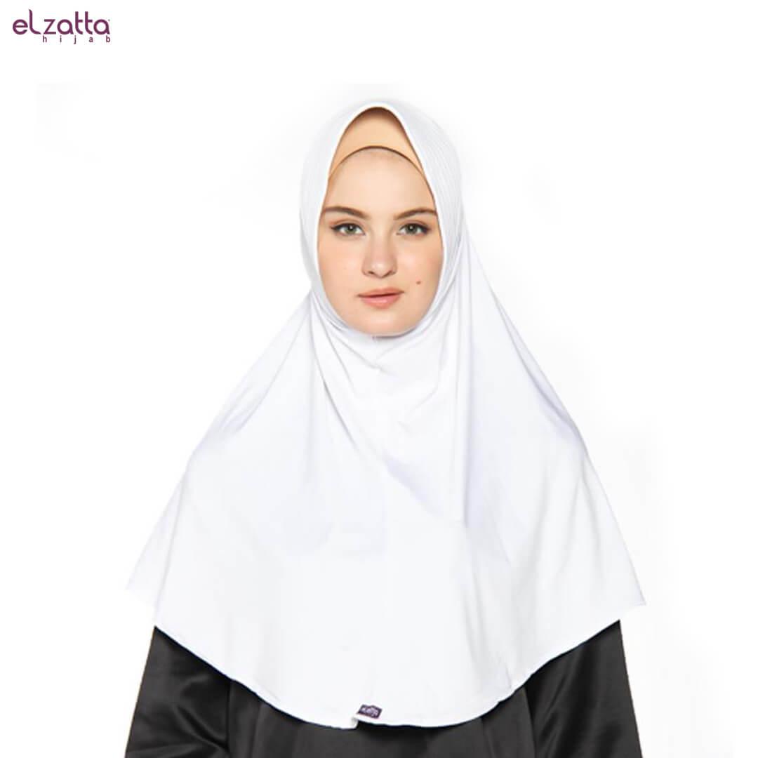 Elzatta Hijab Atau Hijab Atau Hijab Instan Atau Bergo Atau Elzatta Basic - E002 PUTIH