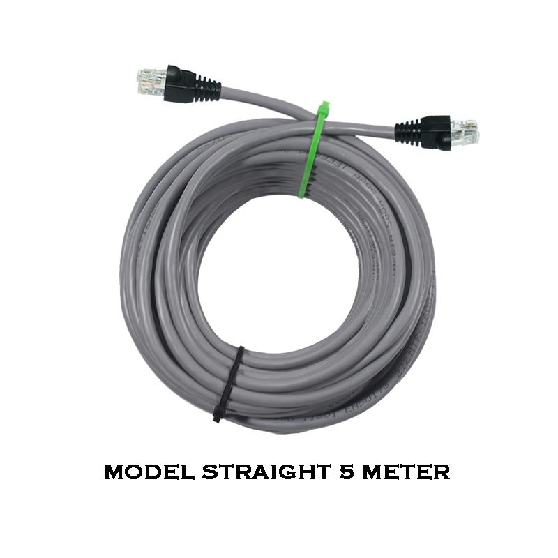 EELIC KAL-CATB5EST HITAM PANJANG 5 Meter Kabel LAN Komputer Model Straight + Pelindung RJ45 Anti Slip Hitam Yang Terbuat Dari Karet Berkualitas