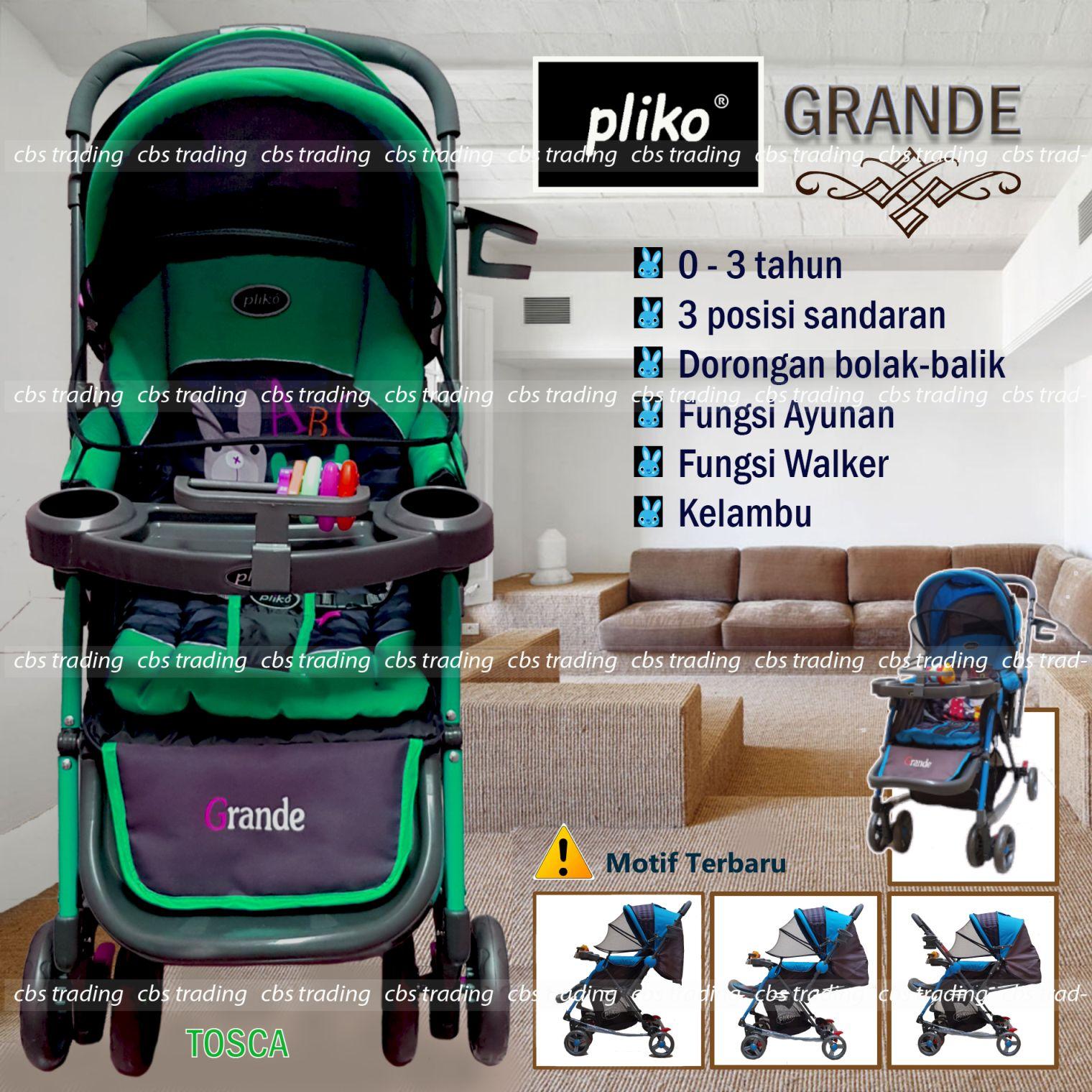Pliko Stroller New Grande S-268 With 4 in 1 Features - Kereta Dorong Bayi - Tosca