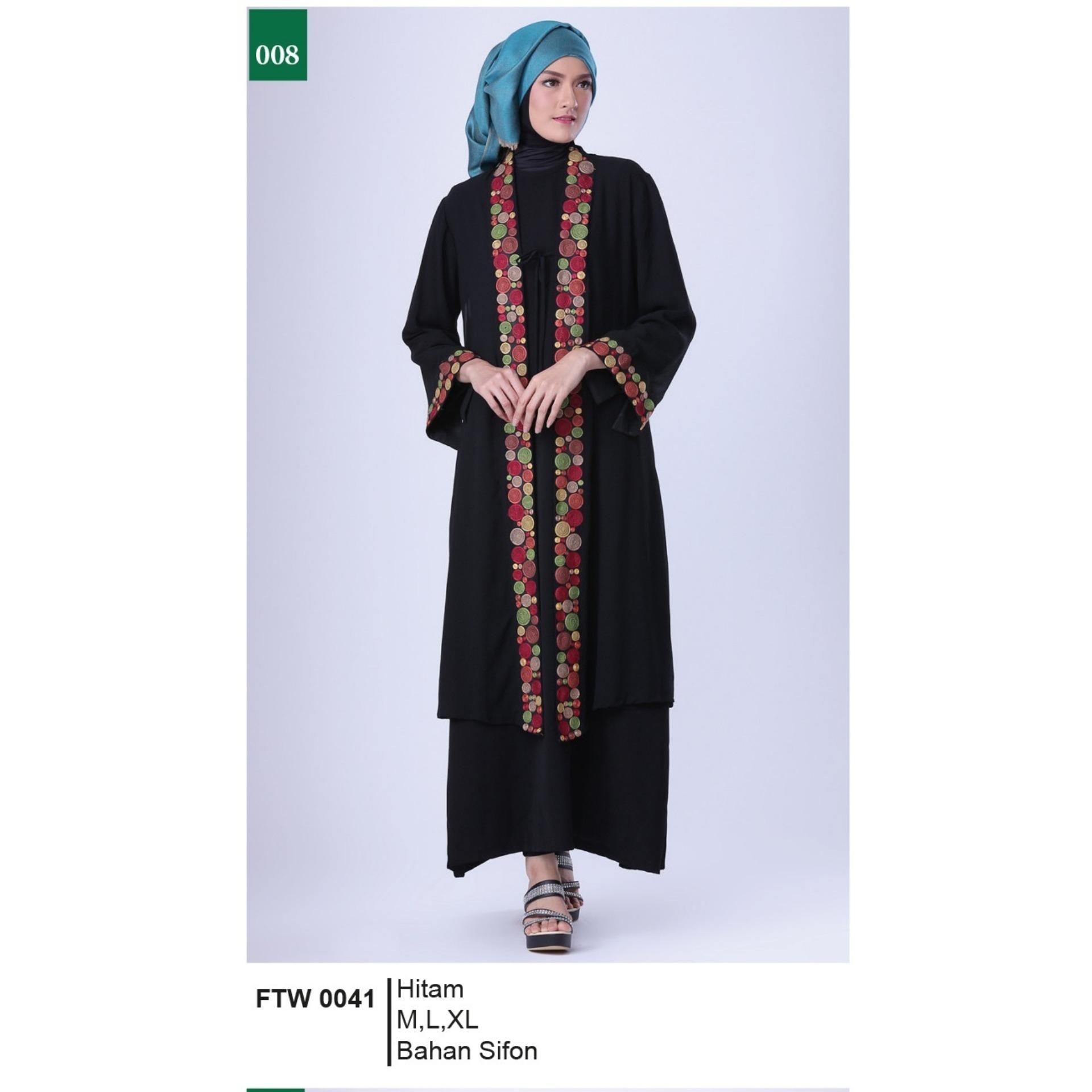 Baju Gamis Muslimah Bahan Sifon - Hitam